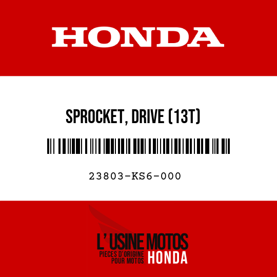 image de 23803-KS6-000 SPROCKET, DRIVE (13T)