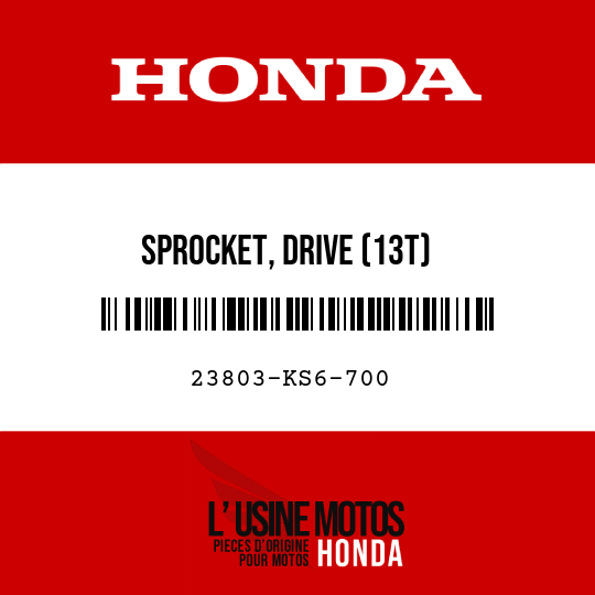 image de 23803-KS6-700 SPROCKET, DRIVE (13T)