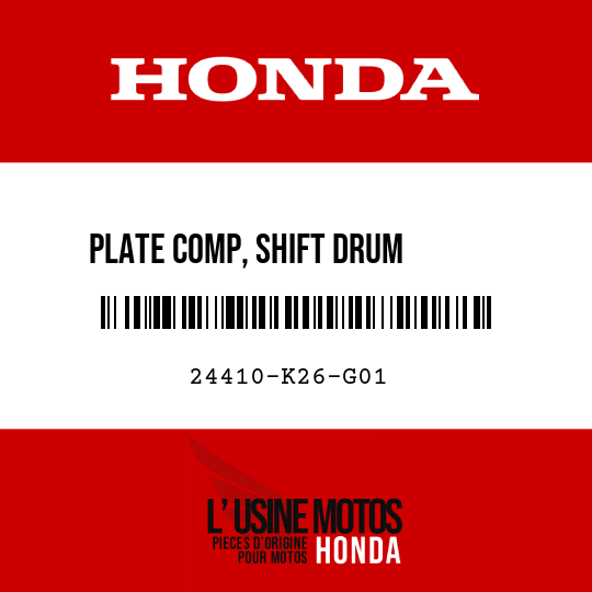 image de 24410-K26-G01 PLATE COMP, SHIFT DRUM       STOPPER