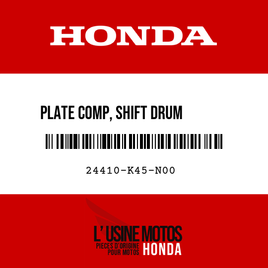 image de 24410-K45-N00 PLATE COMP, SHIFT DRUM       STOPPER