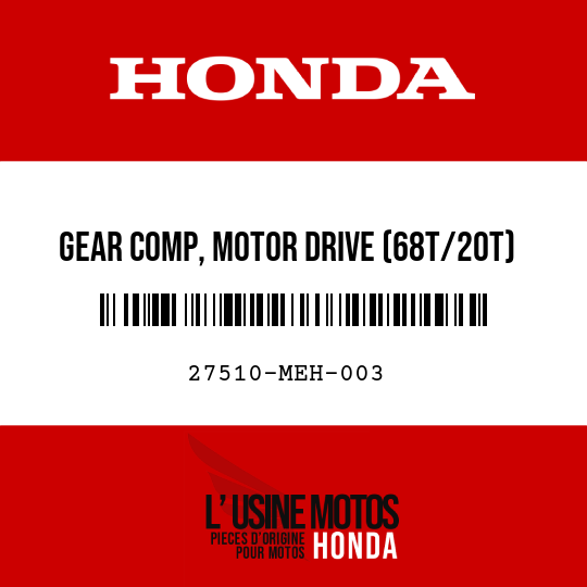 image de 27510-MEH-003 GEAR COMP, MOTOR DRIVE (68T/20T)