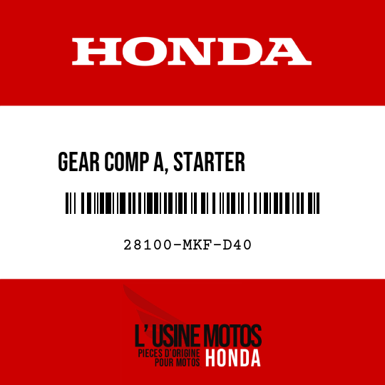 image de 28100-MKF-D40 GEAR COMP A, STARTER         REDUCTION (38T/8T)