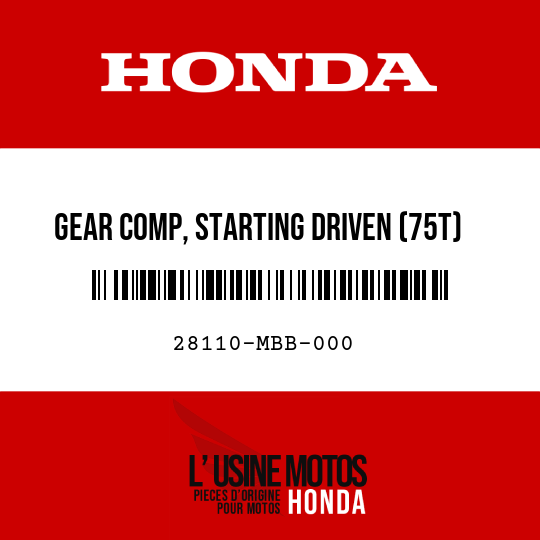 image de 28110-MBB-000 GEAR COMP, STARTING DRIVEN (75T)