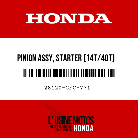 image de 28120-GFC-771 PINION ASSY, STARTER (14T/40T)
