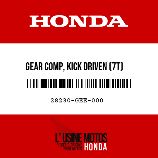 image de 28230-GEE-000 GEAR COMP, KICK DRIVEN (7T)