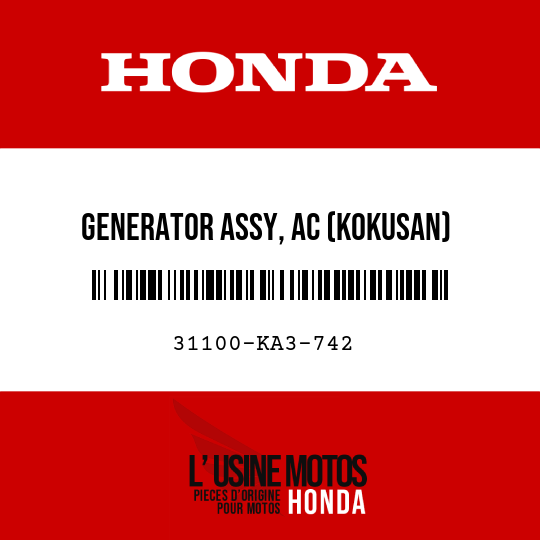 image de 31100-KA3-742 GENERATOR ASSY, AC (KOKUSAN)
