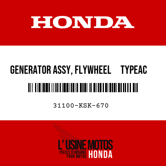image de 31100-KSK-670 GENERATOR ASSY, FLYWHEEL     TYPEAC