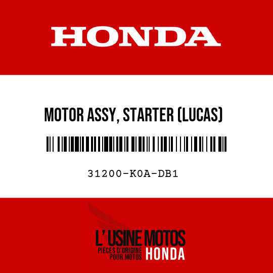 image de 31200-K0A-DB1 MOTOR ASSY, STARTER (LUCAS)