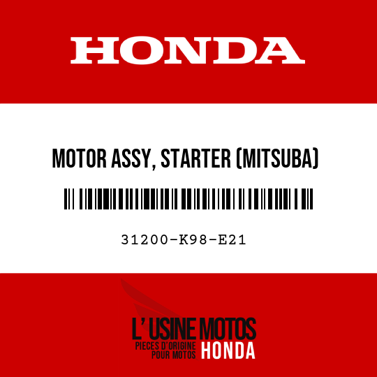 image de 31200-K98-E21 MOTOR ASSY, STARTER (MITSUBA)