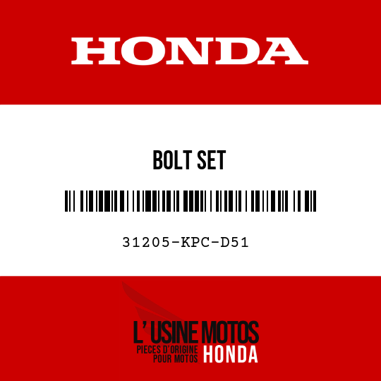 image de 31205-KPC-D51 BOLT SET