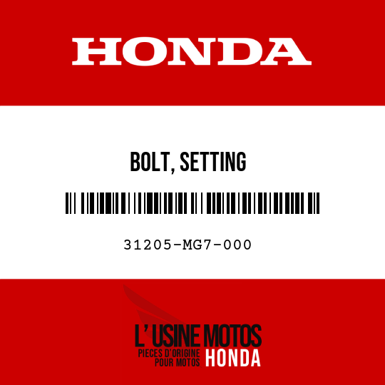 image de 31205-MG7-000 BOLT, SETTING