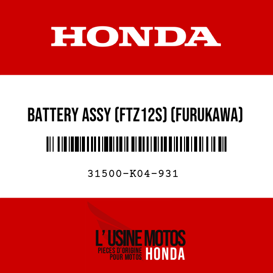 image de 31500-K04-931 BATTERY ASSY (FTZ12S) (FURUKAWA)