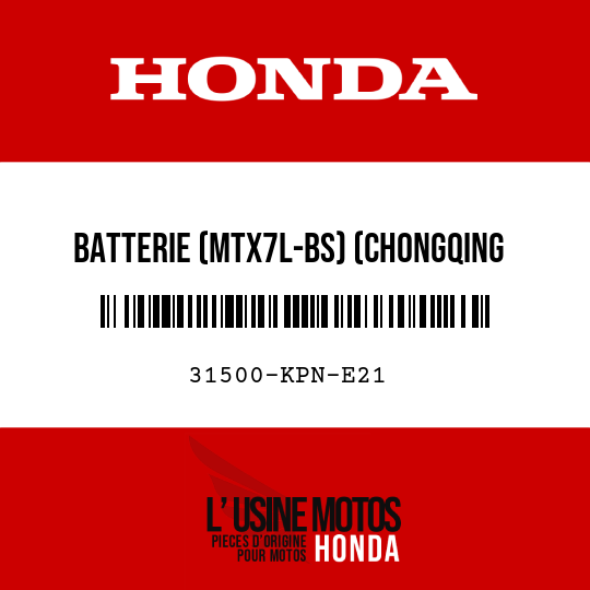 image de 31500-KPN-E21 BATTERIE (MTX7L-BS) (CHONGQING YUSAN)
