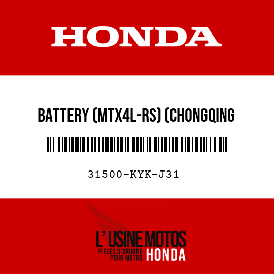 image de 31500-KYK-J31 BATTERY (MTX4L-RS) (CHONGQING YUSAN)