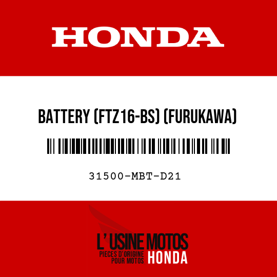 image de 31500-MBT-D21 BATTERY (FTZ16-BS) (FURUKAWA)