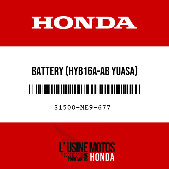 image de 31500-ME9-677 BATTERY (HYB16A-AB YUASA)