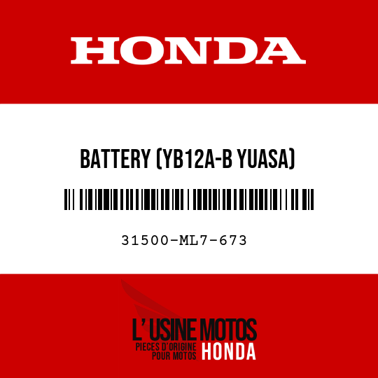 image de 31500-ML7-673 BATTERY (YB12A-B YUASA)