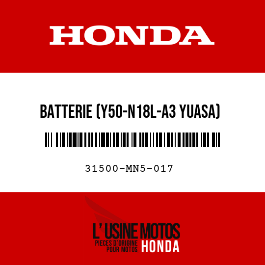 image de 31500-MN5-017 BATTERIE (Y50-N18L-A3 YUASA)
