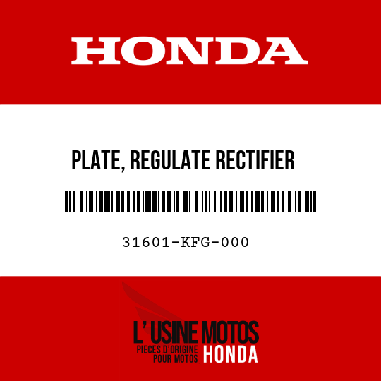 image de 31601-KFG-000 PLATE, REGULATE RECTIFIER