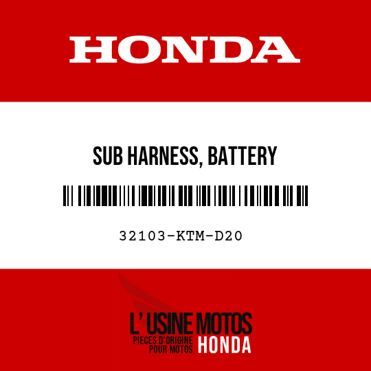 image de 32103-KTM-D20 SUB HARNESS, BATTERY