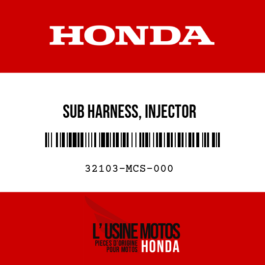 image de 32103-MCS-000 SUB HARNESS, INJECTOR