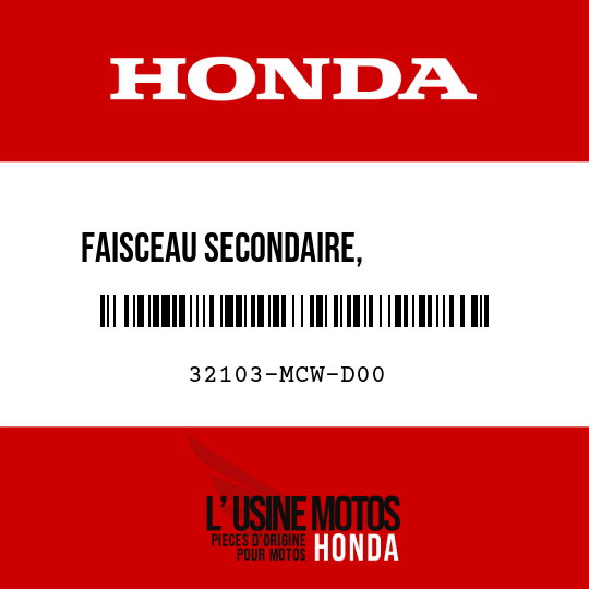 image de 32103-MCW-D00 FAISCEAU SECONDAIRE,          INJECTEUR