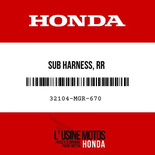 image de 32104-MGR-670 SUB HARNESS, RR
