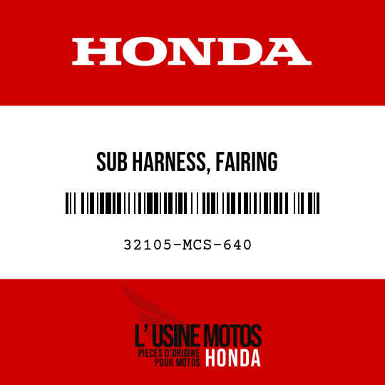 image de 32105-MCS-640 SUB HARNESS, FAIRING
