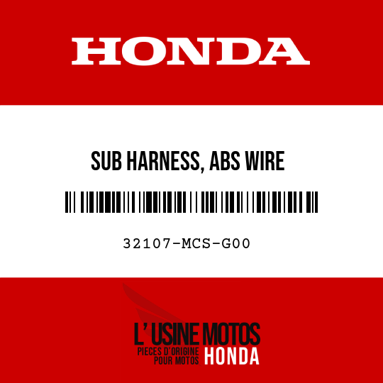 image de 32107-MCS-G00 SUB HARNESS, ABS WIRE