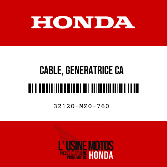 image de 32120-MZ0-760 CABLE, GENERATRICE CA