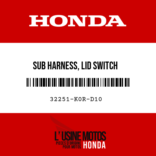 image de 32251-K0R-D10 SUB HARNESS, LID SWITCH