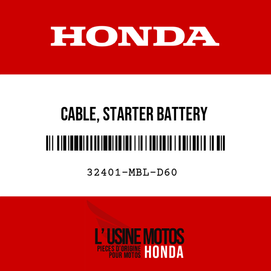 image de 32401-MBL-D60 CABLE, STARTER BATTERY