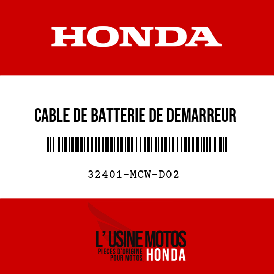 image de 32401-MCW-D02 CABLE DE BATTERIE DE DEMARREUR