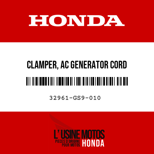 image de 32961-GS9-010 CLAMPER, AC GENERATOR CORD