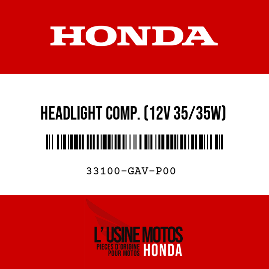 image de 33100-GAV-P00 HEADLIGHT COMP. (12V 35/35W)