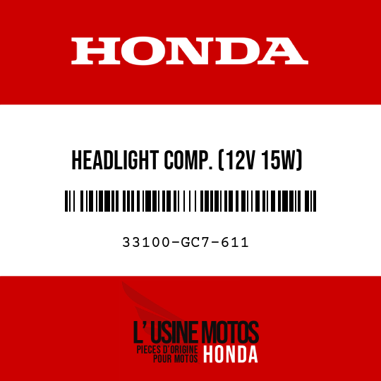 image de 33100-GC7-611 HEADLIGHT COMP. (12V 15W)