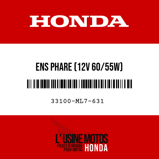 image de 33100-ML7-631 ENS PHARE (12V 60/55W)