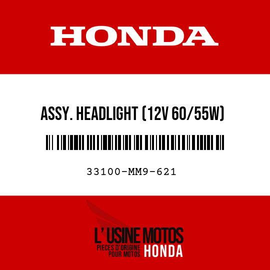 image de 33100-MM9-621 ASSY. HEADLIGHT (12V 60/55W)
