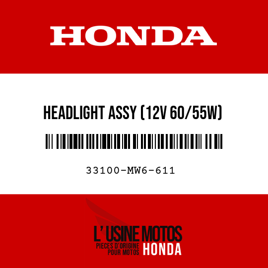 image de 33100-MW6-611 HEADLIGHT ASSY (12V 60/55W)
