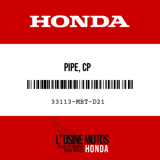image de 33113-MBT-D21 PIPE, CP