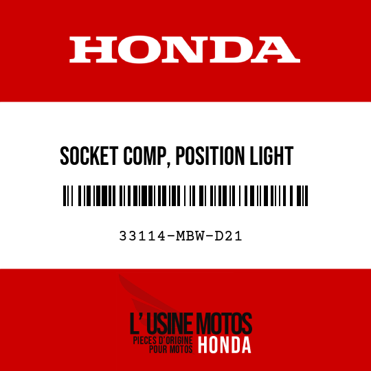 image de 33114-MBW-D21 SOCKET COMP, POSITION LIGHT