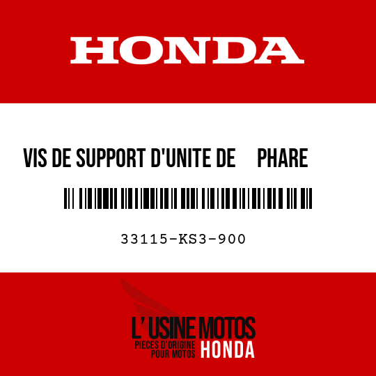image de 33115-KS3-900 VIS DE SUPPORT D'UNITE DE     PHARE (4X16)