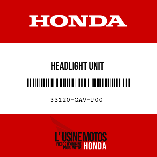 image de 33120-GAV-P00 HEADLIGHT UNIT
