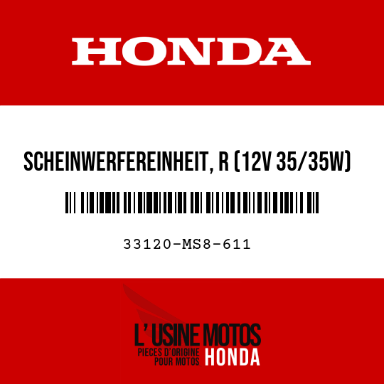image de 33120-MS8-611 SCHEINWERFEREINHEIT, R (12V 35/35W)