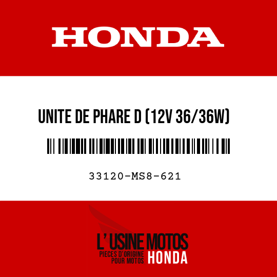 image de 33120-MS8-621 UNITE DE PHARE D (12V 36/36W)