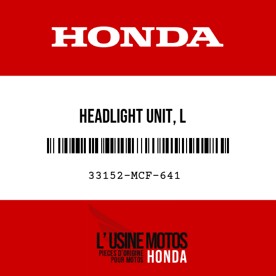 image de 33152-MCF-641 HEADLIGHT UNIT, L