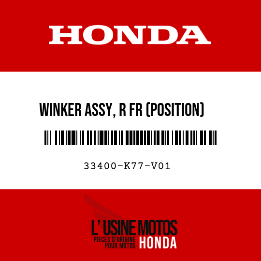 image de 33400-K77-V01 WINKER ASSY, R FR (POSITION)