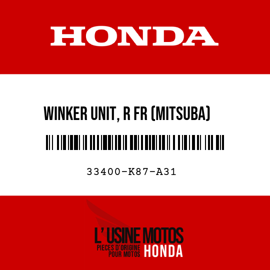 image de 33400-K87-A31 WINKER UNIT, R FR (MITSUBA)