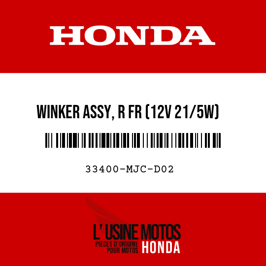 image de 33400-MJC-D02 WINKER ASSY, R FR (12V 21/5W)
