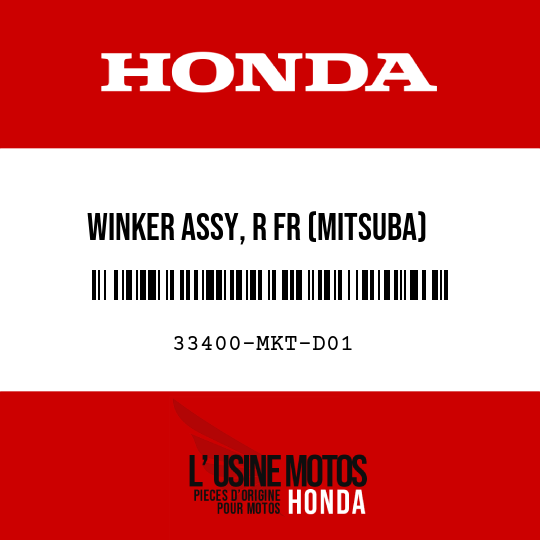 image de 33400-MKT-D01 WINKER ASSY, R FR (MITSUBA)
